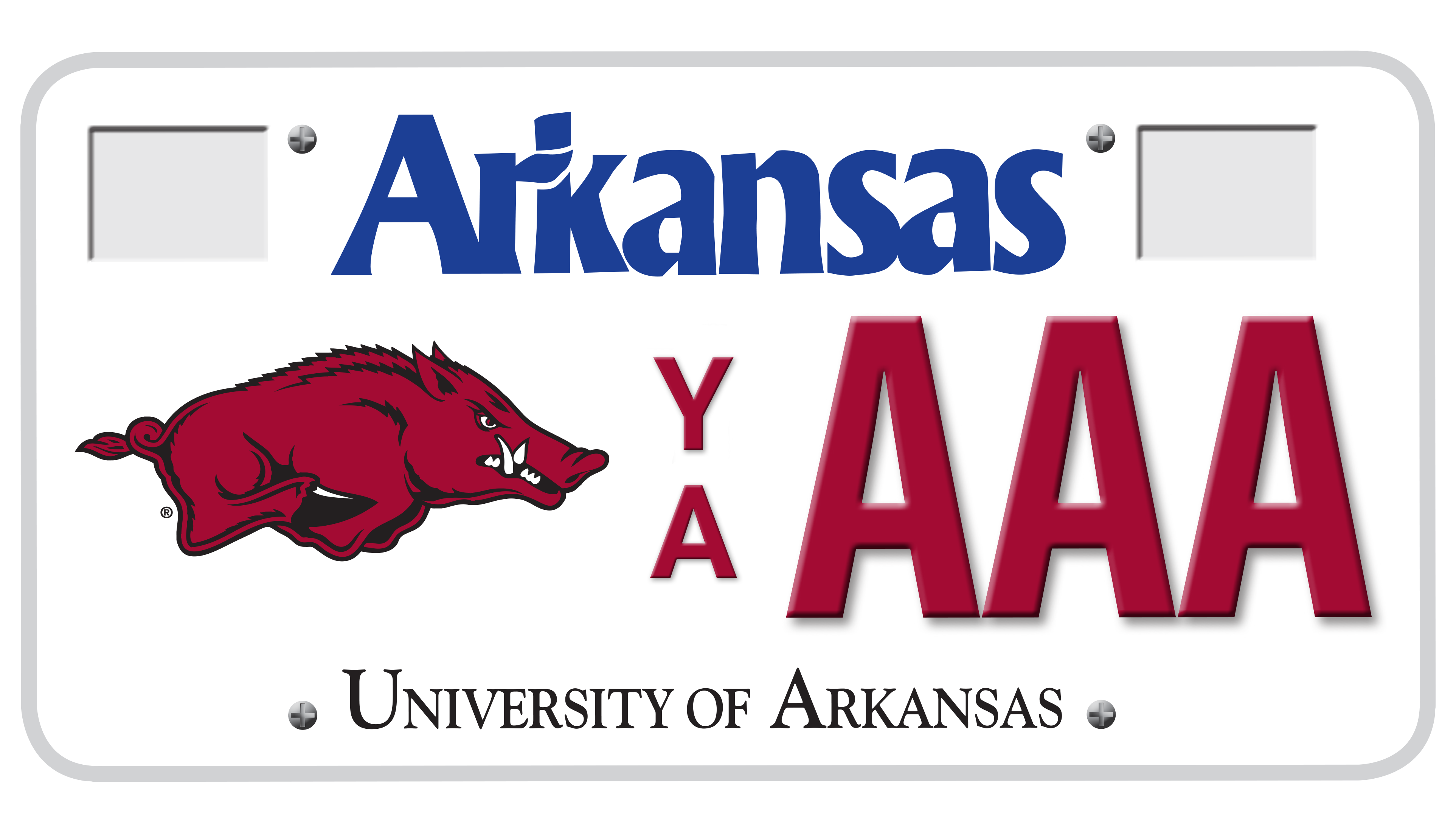 University Of Arkansas at Fayetteville License Plate - Current