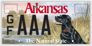 Game and Fish Black Lab License Plate