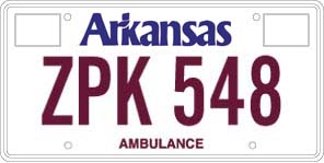 Ambulance License Plate