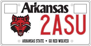 Arkansas State University License Plate