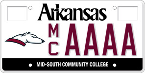 Mid-South Community College License Plate