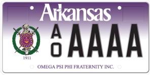 Omega PSI PHI Fraternity License Plate