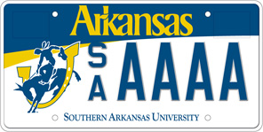 Southern Arkansas University License Plate