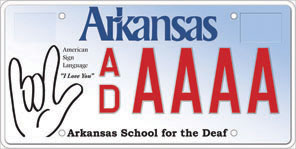 Arkansas School for the Deaf License Plate