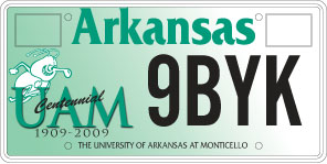 University of Arkansas at Monticello License Plate