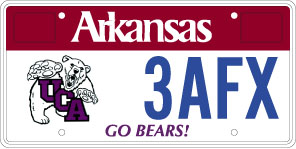 University Of Central Arkansas License Plate 1st Design