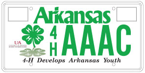 University of Arkansas Agriculture 4-H License Plate