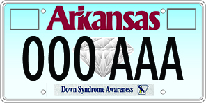 Arkansas Down Syndrome Association License Plate