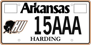 Harding University License Plate