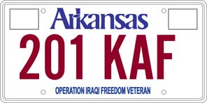 Operation Iraqi Freedom Veteran License Plate