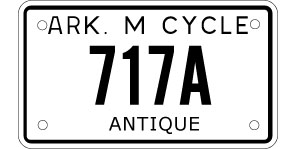 Antique Motorcycle License Plate