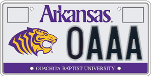 Ouachita Baptist University License Plate