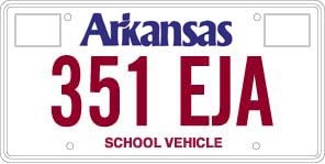 School Vehicle License Plate