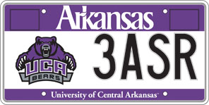 University of Central Arkansas License Plate 2nd Design