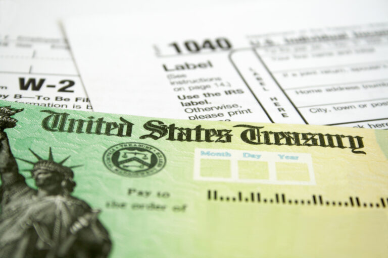 US Treasury Tax Refund check