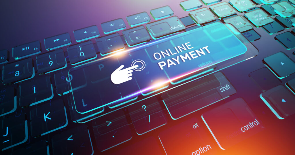 a photo of a button that says "Online Payment" on a computer keyboard