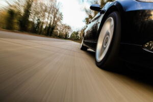 side view of a car and the rear wheel