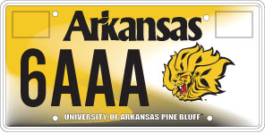 Specialty License Plate - University of Arkansas at Pine Bluff